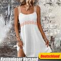 Sexy Damen Hohl Trägerkleid Strandkleid Minikleid Longtop Reisekleid Sommerkleid