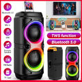 Bluetooth 5.0 Lautsprecher RGB Subwoofer Musikbox Boombox Party LED mit Mikrofon