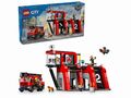 LEGO 60414 City Feuerwehrstation mit Drehleiterfahrzeug, 5 Feuerwehrmänner