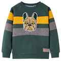 Kinder Sweatshirt Langarmshirt Pullover Pulli Kinderpullover Shirt Dunkelgrün vi