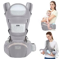 Babytrage Neugeborene, Babytrage 6 in 1, Baby Hüftsitz verstellbar Ergonomisch