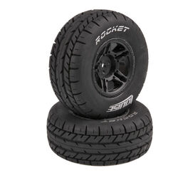 Louise LR-3154BTR SC-ROCKET 1/10 Short Course & Rally Tires on Black Wheels