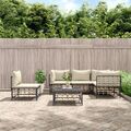 vidaXL 6-tlg. Garten-Lounge-Set mit Kissen Anthrazit Poly Rattan