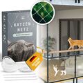 Samtpfote® Katzennetz für Balkon & Fenster - transparent - inkl. Montagematerial