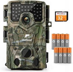 Wildkamera 36MP Super Nachtsicht mit Jagdkamera IP66 wasserdicht mit 8 Batterien