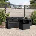 Gartenmöbel Sofa Garnitur Sitzgruppe Lounge 5-tlg. Schwarz Poly Rattan vidaXL