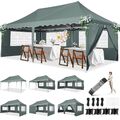 Faltpavillon 3mx6m Pavillon Wasserdicht Gartenzelt Partyzelt mit 6 Seitenwänden