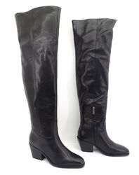 BRONX LA-TITUDE Overknee Stiefel Boots Schuhe Damenstiefel Schwarz Leder Gr. 39