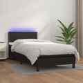  Boxspringbett mit Matratze  Kunstlederbett Einzelbett Polsterbett Bett A9P5