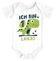 Baby Body mit Namen und Zahl zum 1. /  2. Geburtstag Dino Dinosaurier