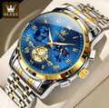 Luxus Uhren Armbanduhr Herren Wasserdicht Mond Analog Quarz Weiß Chronograph 