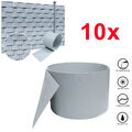 10Stck Hart PVC Sichtschutz Streifen Sichtschutzfolie Doppelstabmatten Zaun Grau