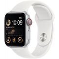 Apple Watch SE 2022 Sportarmband 40 mm Aluminium GPS + 4G Smartwatch silber/weiß