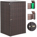 CASARIA® Mülltonnenbox Mülltonnenverkleidung Müllbox 240L Polyrattan Klappdeckel