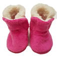Baby-Stiefelchen -Gr. 0-6M - Wagenschuhe Baby Plüsch-Schuhe pink Klettverschluss