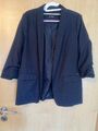 Blazer Jacke Orsay marine Blau kariert Damen Größe 42 tailliert 3/4 Arm