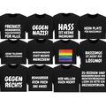 Sprüche T-Shirt gegen Nazis, gegen Rechts, Regenbogen, gegen Hass, NZS