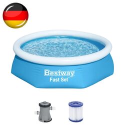 Bestway Swimming Pool Schwimmbecken Schwimmbad Fast Set Planschbecken 244x61cm