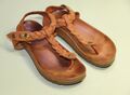 Kim Kay LONDON GIZEH Damen Leder Sandalen Zehentrenner ,Gr.37. Braun-Cognac. Top