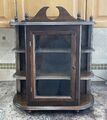 Large Wood Wall Curio Cabinet Glastür 9 Regale 61cmx50.8cmx9 " Antik