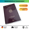 Reisepass Hülle klar Schutzhülle transparent 13x19cm Schutzhülle Passport Cover