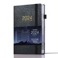 Kalender 2024 Terminplaner Agenda A5 Tagesplaner Hardcover Stifthalter Schlaufe