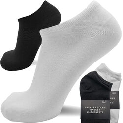 6-24 Paar Sneaker Socken Gr. 35-46 Damen Herren Schwarz Weiß Füßlinge Kurzsocken✅✅✅ Größen: 35-46 ✅ Schwarz & Weiß ✅ JETZT SICHERN ✅✅✅