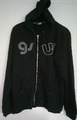 Schwarze Sweatjacke mit  Schubtaschen und Applikation Gr. XL