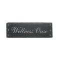 Schild WELLNESS OASE Türschild aus Schiefer 22x8 cm Deko Wellnessoase Spa Sauna