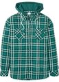 Neu Flanell-Langarmhemd mit Sweatkapuze Gr. 47/48 3XL Flaschengrün Herren Shirt