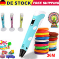 Kinder DIY 3D Stifte Set 3D Druckstift 12Farben 36m PLA Filament 3D Printing Pen