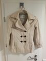 ZARA BASIC Damen Mädchen JACKE Kurz Mantel Beige Tranchcoat Gr S 34 36 Top