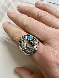 Massiver Navajo Silber Herren-Ring  - von Sibert Nastascio S.N 925 - ca 25 Gramm