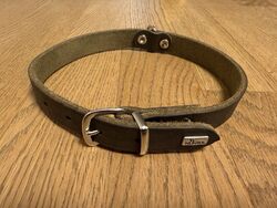 Halsband Leder Hunter Olivgrün 40-48 cm