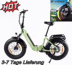 20Zoll E Bike,4,0 Fat Tire Elektrofahrrad E-Fahrrad klapprad 250W 7 Gängen MYATU