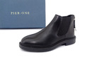 PIER ONE LEATHER Stiefelette Chelsea Boots Damen Schuhe Schwarz Leder Gr. 39