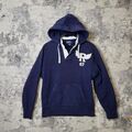 Polo by Ralph Lauren Hoodie Herren Medium Navy Fleece gefüttert R Wings Logo Pullover