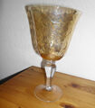 Kelchglas Windlichtglas Vase Teelichtglas 20cm hoch ockergelb