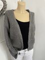 Damen Strickjacke Cardigan Zopfmuster Grau Gr. L 40.   #54