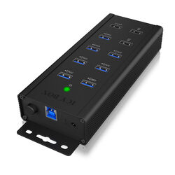 ICY BOX IB-HUB1703-QC3 7 Port USB 3.0 Hub 3 Ladenanschlüssen 60362 B-Ware