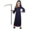 Mädchen Sensenmann Halloween Tod mit Kapuze Kostüm Kinder Horror Robe