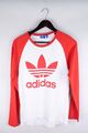 Adidas Originals Herren T-Shirt Langarm Freizeit Weiß Baumwolle Pullover Größe XS