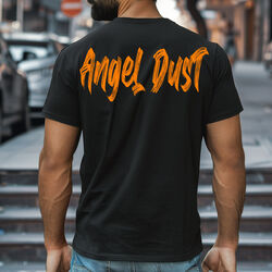 Angel Dust Herren Shirt Rundhals kurzarm Logo Patch schwarz-orange 1001 TShirt