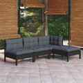 Garten Lounge Set Kissen Gartenmöbel Sofa 4-tlg. Massivholz Kiefer vidaXL