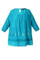 X Two Tunika Herold Damen 3/4 Arm Pailletten Shirt Bluse Viskose Blau Größe 46