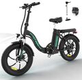 HITWAY Elektrofahrrad E-Bike Klapprad Fat Tire Pedelec Cityräder 20 Zoll 7-Gang