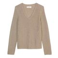 MARC O`POLO lässiger V-Neck Strickpullover aus 100% Baumwolle in Deep Sand NEU