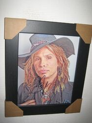 Steven Tyler - Aerosmith ausgezeichnetes handsigniertes Foto (8x10) gerahmt mit CoA