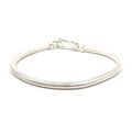 18.5cm 925 Silber Armband 3.5mm Schlangen Form moderner Schmuck massiv 14gr