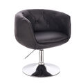 B-Ware SVITA PANAMA Retro Lounge-Stuhl Cocktail-Sessel Kunstleder Schwarz